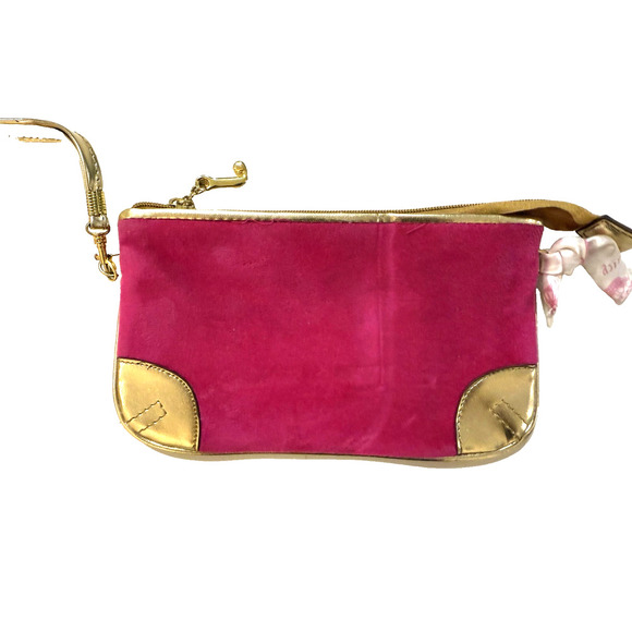 Juicy Couture Wristlet Purse Womens Small Velvet Preppy Royalty Crown VIntage - Picture 7 of 10